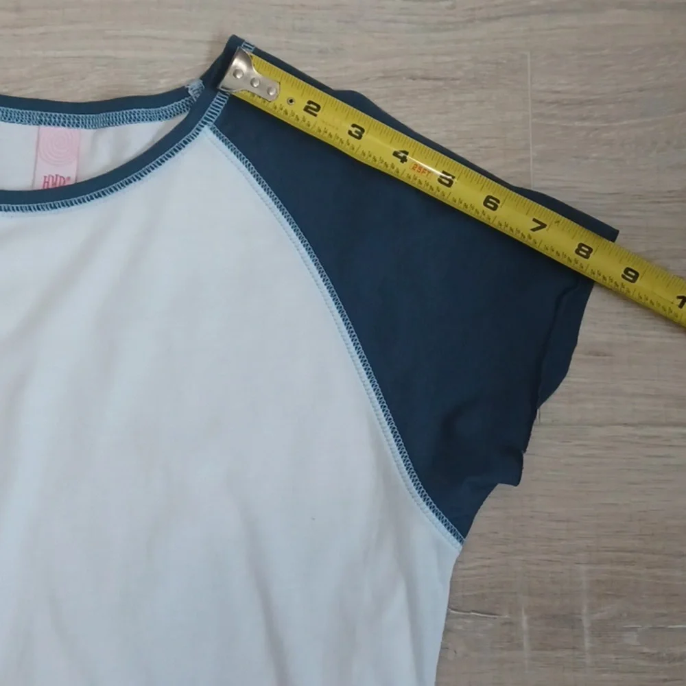 Two NWOT XL short sleeve top. White & blue shirt. Streetwear Yoga Activewear